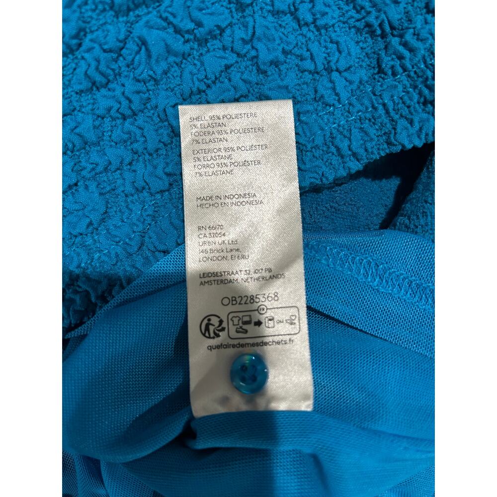 ANTHROPOLOGIE NWT $148 Textured Mini Shift Dress Topaz Blue Size XS - Picture 11 of 12